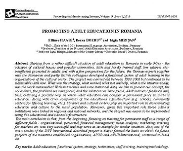 Promoting adult education in Romania